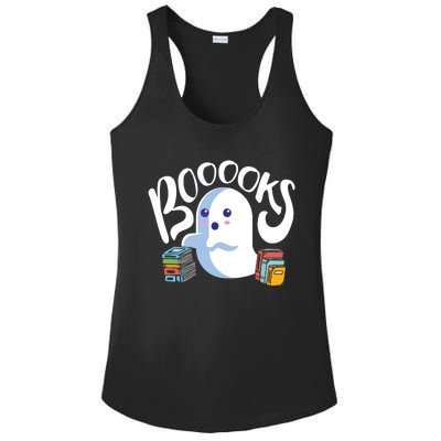 Book Reading Lover Halloween Ghost Librarian Reading Club Ladies PosiCharge Competitor Racerback Tank