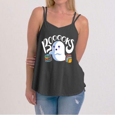 Book Reading Lover Halloween Ghost Librarian Reading Club Women's Strappy Tank