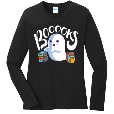 Book Reading Lover Halloween Ghost Librarian Reading Club Ladies Long Sleeve Shirt