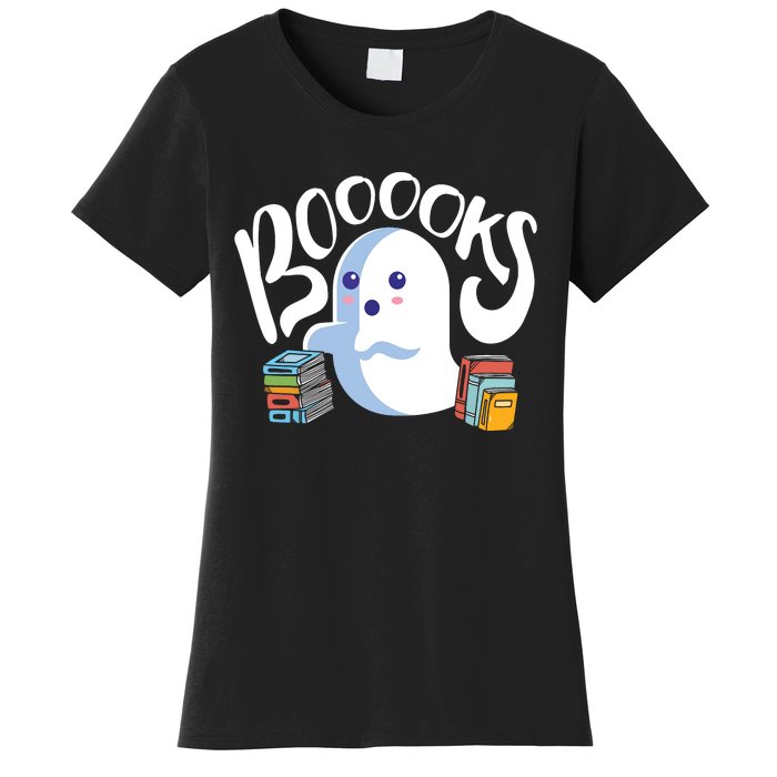 Book Reading Lover Halloween Ghost Librarian Reading Club Women's T-Shirt