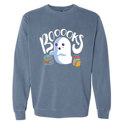 Book Reading Lover Halloween Ghost Librarian Reading Club Garment-Dyed Sweatshirt