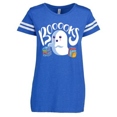 Book Reading Lover Halloween Ghost Librarian Reading Club Enza Ladies Jersey Football T-Shirt