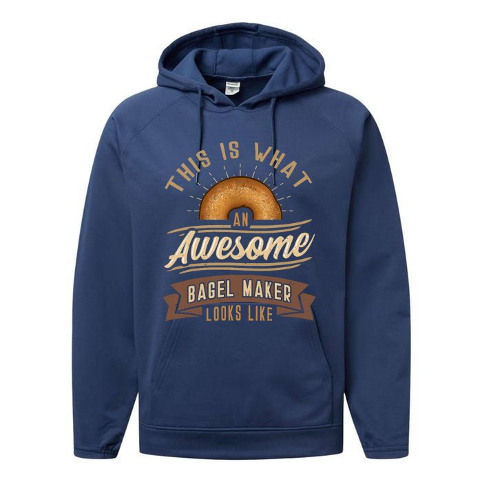 Bagel Roll Lover Baker Wheat Bakery Jewish Bread Gift Idea Performance Fleece Hoodie