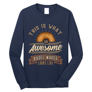 Bagel Roll Lover Baker Wheat Bakery Jewish Bread Gift Idea Long Sleeve Shirt