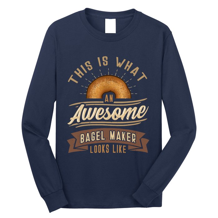 Bagel Roll Lover Baker Wheat Bakery Jewish Bread Gift Idea Long Sleeve Shirt