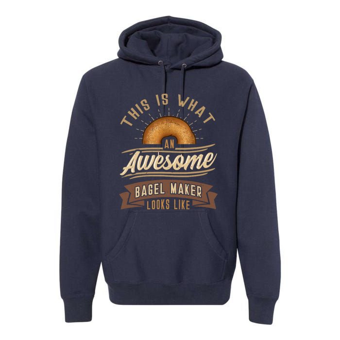 Bagel Roll Lover Baker Wheat Bakery Jewish Bread Gift Idea Premium Hoodie