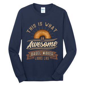 Bagel Roll Lover Baker Wheat Bakery Jewish Bread Gift Idea Tall Long Sleeve T-Shirt