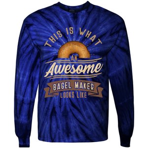 Bagel Roll Lover Baker Wheat Bakery Jewish Bread Gift Idea Tie-Dye Long Sleeve Shirt