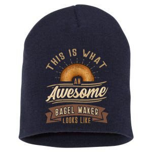 Bagel Roll Lover Baker Wheat Bakery Jewish Bread Gift Idea Short Acrylic Beanie