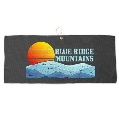 Blue Ridge Mountains Vintage Vintage Hiking Camping Gift Large Microfiber Waffle Golf Towel