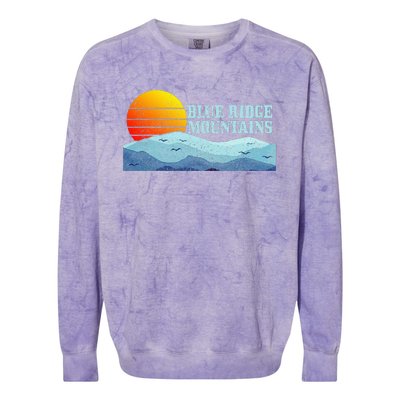 Blue Ridge Mountains Vintage Hiking Camping Colorblast Crewneck Sweatshirt