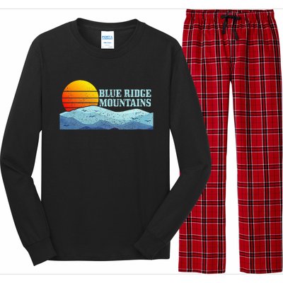 Blue Ridge Mountains Vintage Hiking Camping Long Sleeve Pajama Set