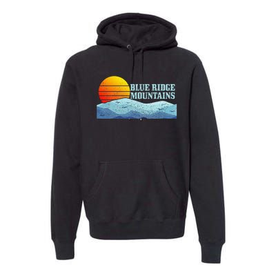 Blue Ridge Mountains Vintage Hiking Camping Premium Hoodie