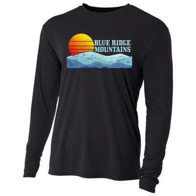 Blue Ridge Mountains Vintage Hiking Camping Cooling Performance Long Sleeve Crew