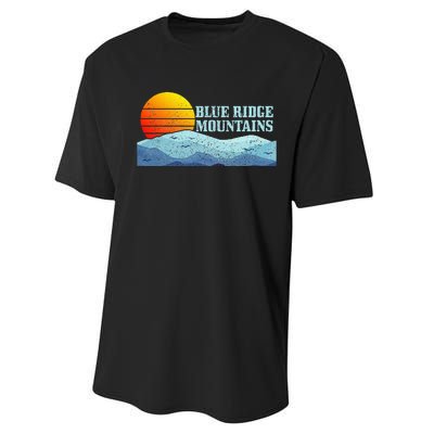 Blue Ridge Mountains Vintage Hiking Camping Performance Sprint T-Shirt