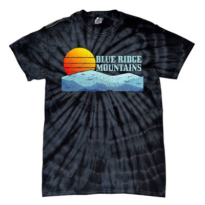 Blue Ridge Mountains Vintage Hiking Camping Tie-Dye T-Shirt