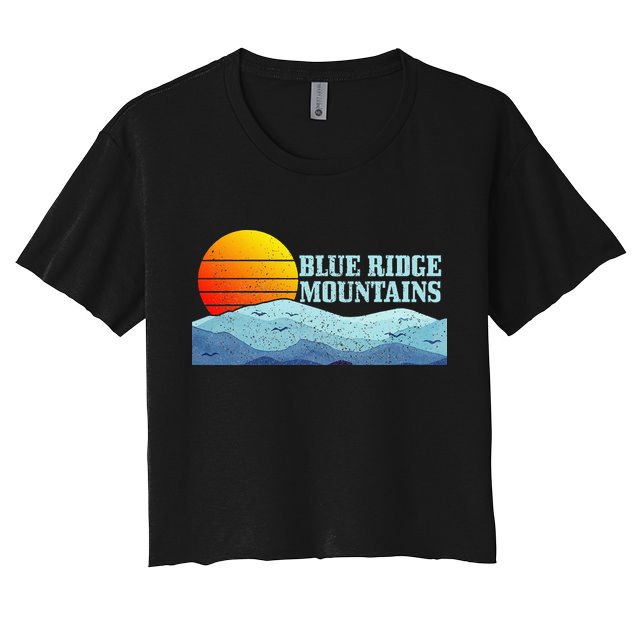 Blue Ridge Mountains Vintage Hiking Camping Crop Top