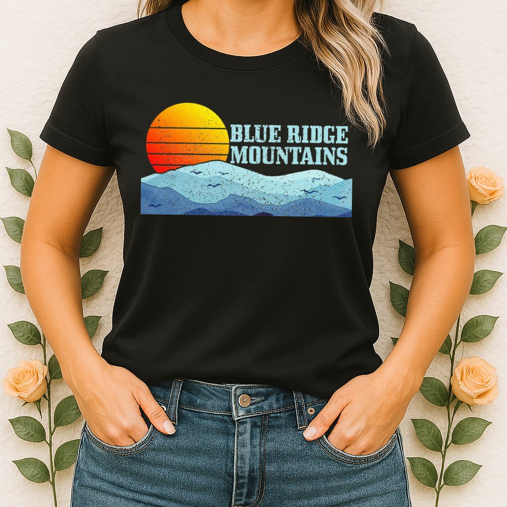 Blue Ridge Mountains Vintage Hiking Camping Womens T-Shirt