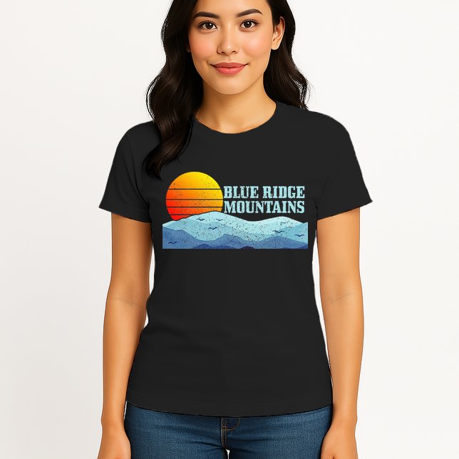 Blue Ridge Mountains Vintage Hiking Camping Womens T-Shirt