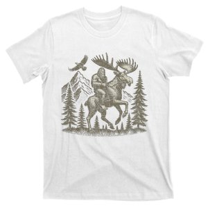 Bigfoot Riding Moose Mountain Adventure T-Shirt