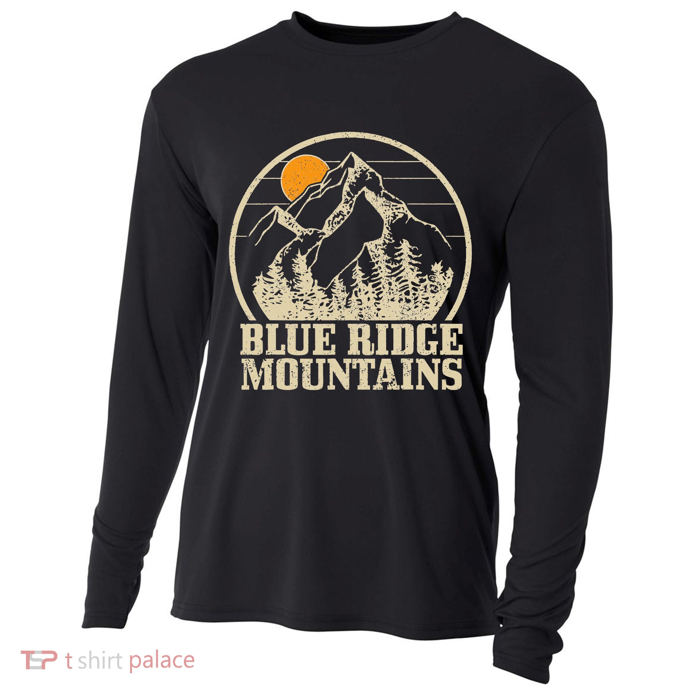Blue Ridge Mountains Vintage Vintage Hiking Camping Gift Cooling Performance Long Sleeve Crew