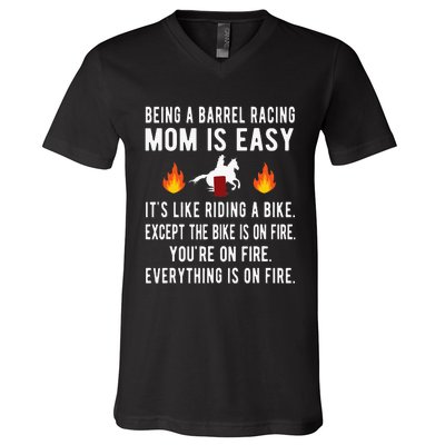 Barrel Racing Mom Funny Barrel Racing Mother V-Neck T-Shirt