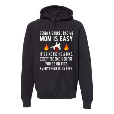 Barrel Racing Mom Funny Barrel Racing Mother Premium Hoodie