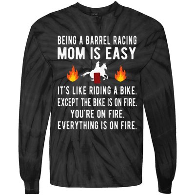 Barrel Racing Mom Funny Barrel Racing Mother Tie-Dye Long Sleeve Shirt