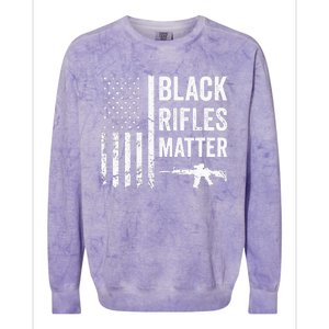 Black Rifles Matter Funny Pro Gun Rights American Flag Colorblast Crewneck Sweatshirt