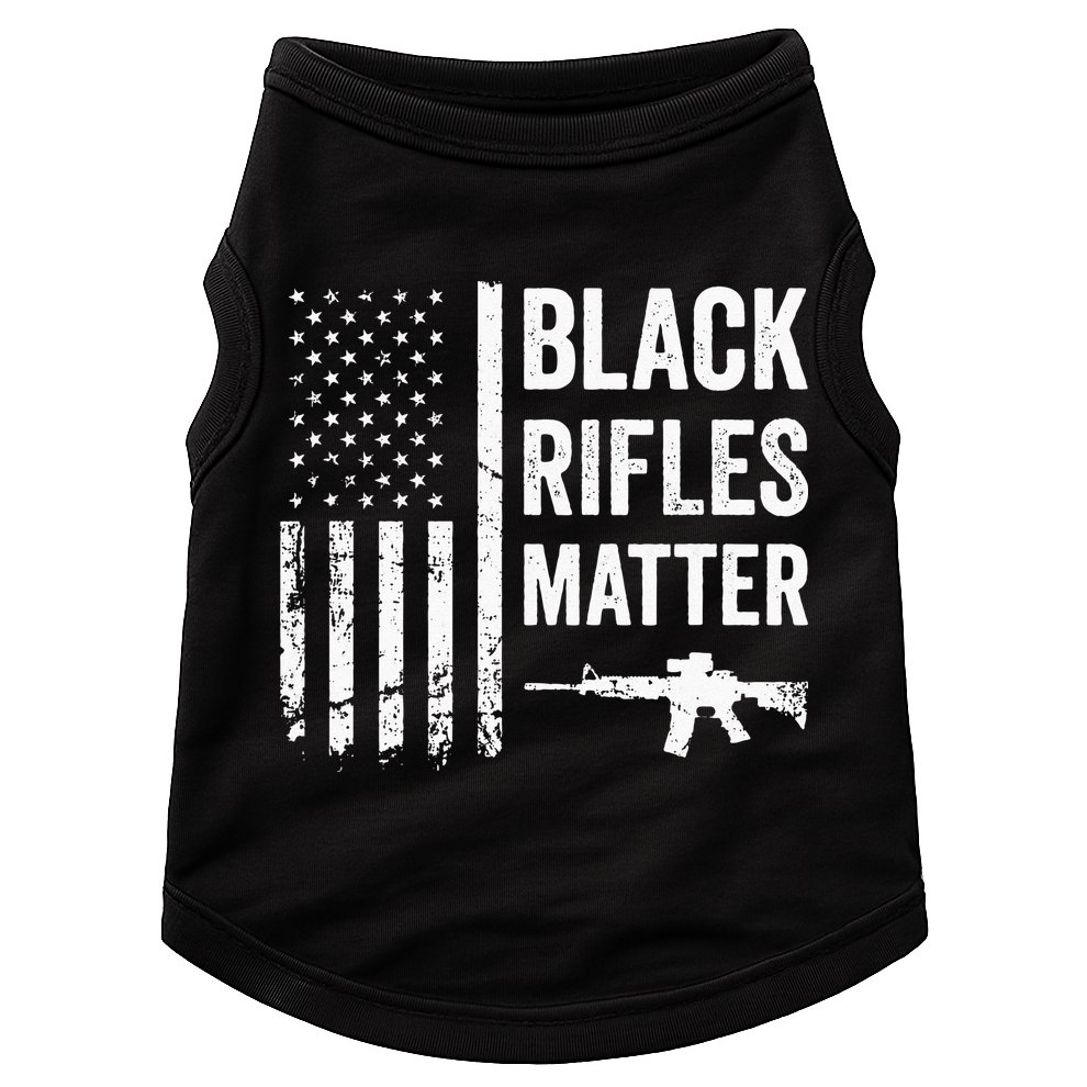 Black Rifles Matter Funny Pro Gun Rights American Flag Doggie Tank