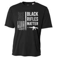 Black Rifles Matter Funny Pro Gun Rights American Flag Cooling Performance Crew T-Shirt