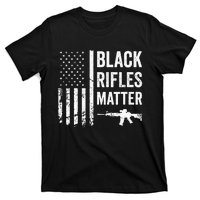 Black Rifles Matter Funny Pro Gun Rights American Flag T-Shirt