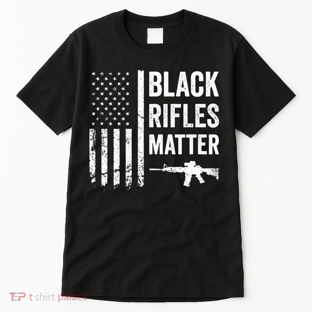 Black Rifles Matter Funny Pro Gun Rights American Flag Tall T-Shirt