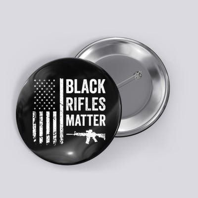 Black Rifles Matter Funny Pro Gun Rights American Flag Button
