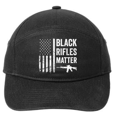 Black Rifles Matter Funny Pro Gun Rights American Flag 7-Panel Snapback Hat