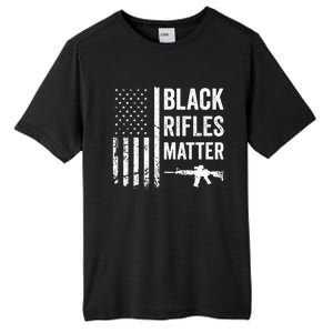 Black Rifles Matter Funny Pro Gun Rights American Flag Tall Fusion ChromaSoft Performance T-Shirt