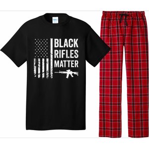 Black Rifles Matter Funny Pro Gun Rights American Flag Pajama Set