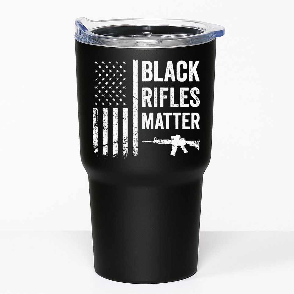 Black Rifles Matter Funny Pro Gun Rights American Flag Tumbler