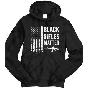 Black Rifles Matter Funny Pro Gun Rights American Flag Tie Dye Hoodie