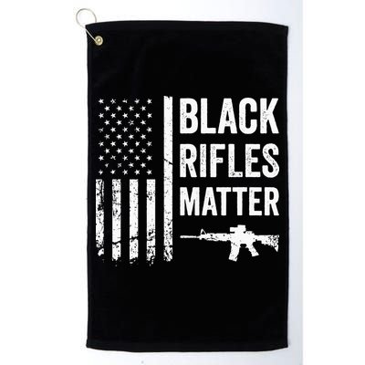 Black Rifles Matter Funny Pro Gun Rights American Flag Golf Towel
