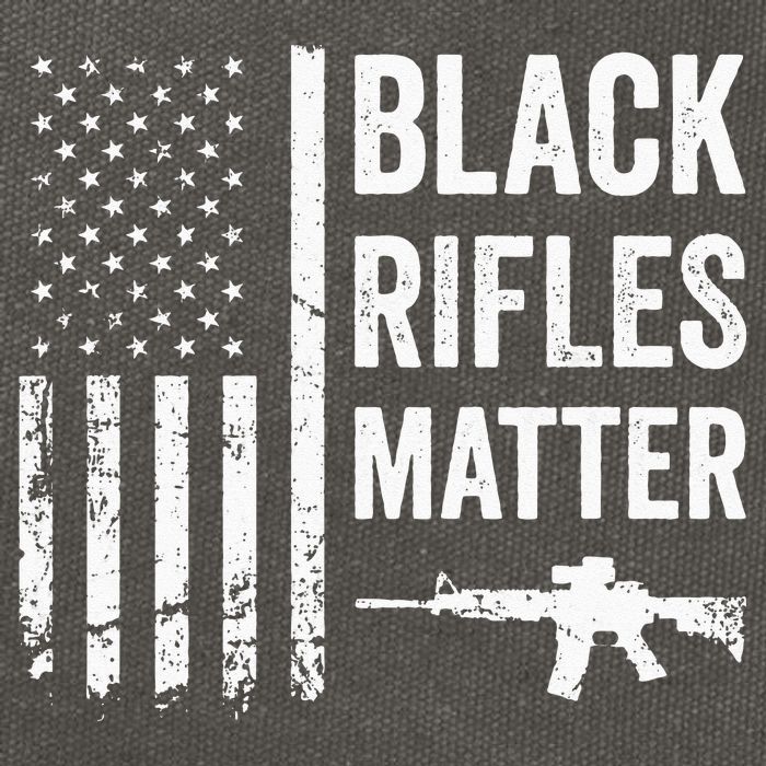 Black Rifles Matter Funny Pro Gun Rights American Flag Cotton Canvas Backpack