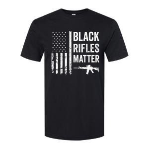 Black Rifles Matter Funny Pro Gun Rights American Flag Softstyle CVC T-Shirt