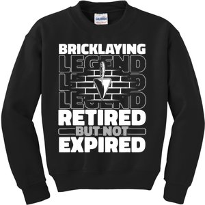 Brickie Retiree Mason Masonry Brick Cement Block Bricklayer Kids Sweatshirt