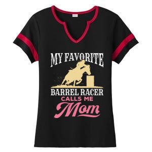 Barrel Racing Mom Horse Favorite Barrel Racer Mother's Day Gift Ladies Halftime Notch Neck Tee