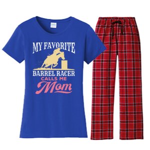 Barrel Racing Mom Horse Favorite Barrel Racer Mother's Day Gift Women's Flannel Pajama Set