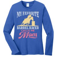 Barrel Racing Mom Horse Favorite Barrel Racer Mother's Day Gift Ladies Long Sleeve Shirt