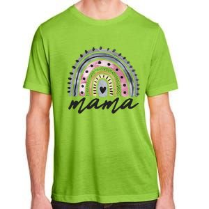 Boho Rainbow Mama Watercolor New Mom Adult ChromaSoft Performance T-Shirt