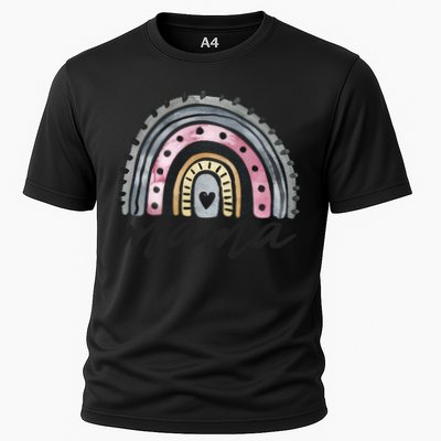 Boho Rainbow Mama Watercolor New Mom Performance Shirt