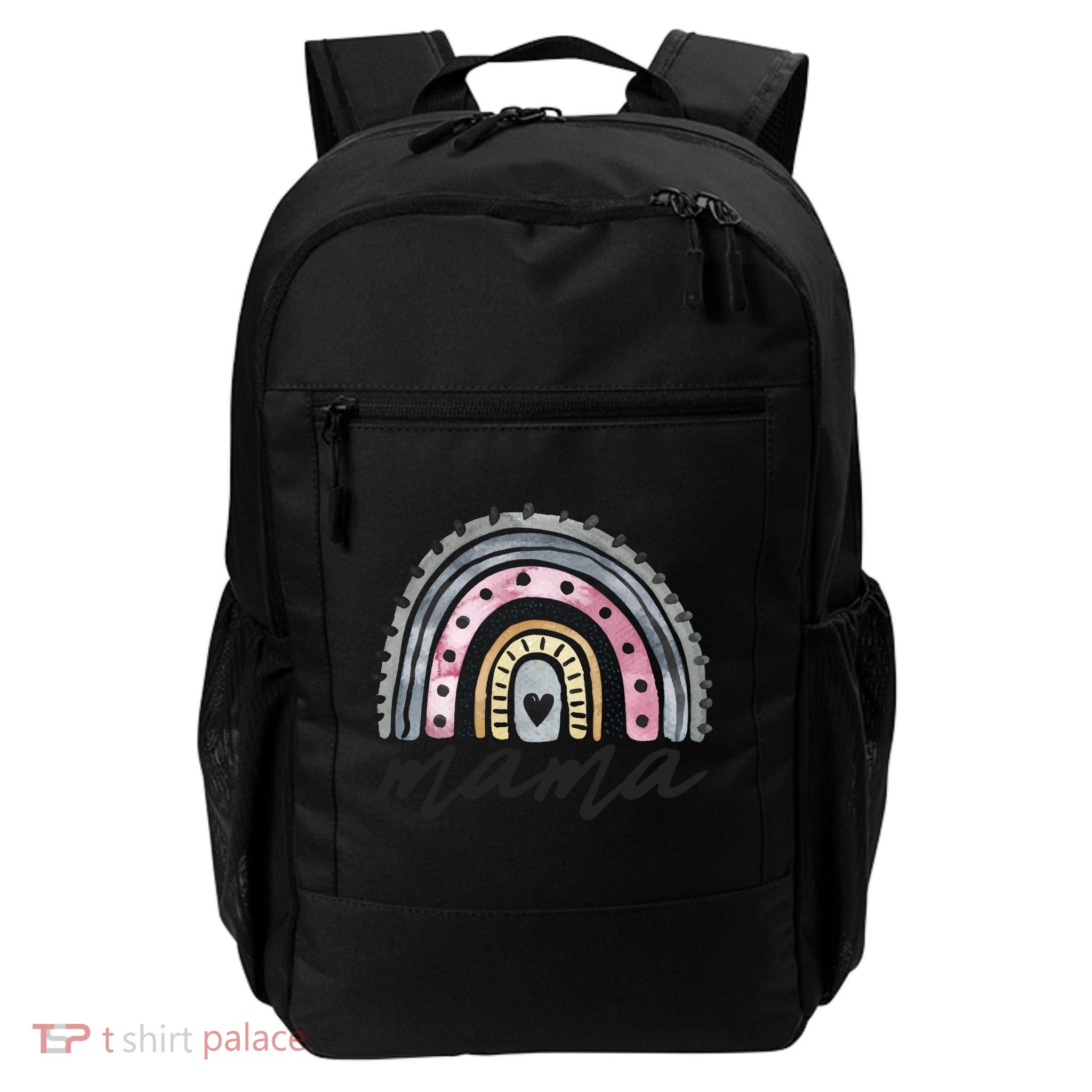 Boho Rainbow Mama Watercolor New Mom Backpack