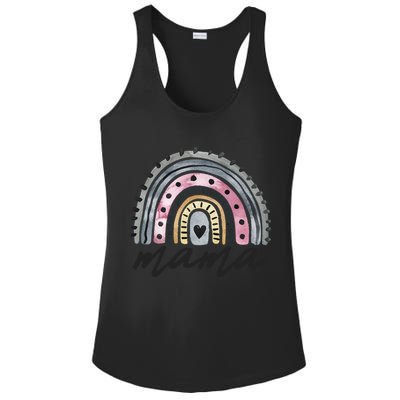 Boho Rainbow Mama Watercolor New Mom Ladies PosiCharge Competitor Racerback Tank